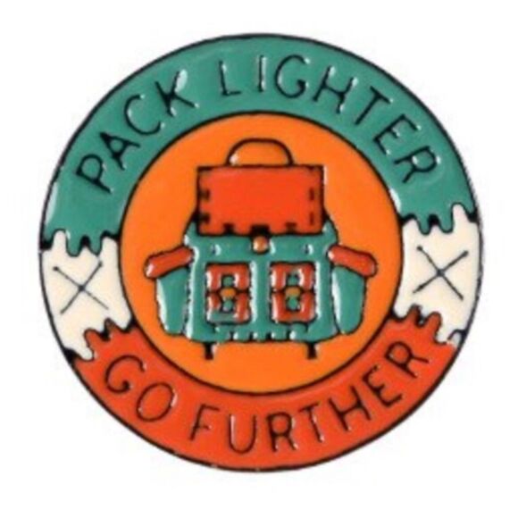 Pack Lighter Go Further Backpack Camping Enamel Pin - Picture 1 of 2